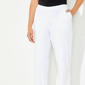 Catherine's White Suprema Cotton Stretch Pants 4X-WP (Petite Length) NWT